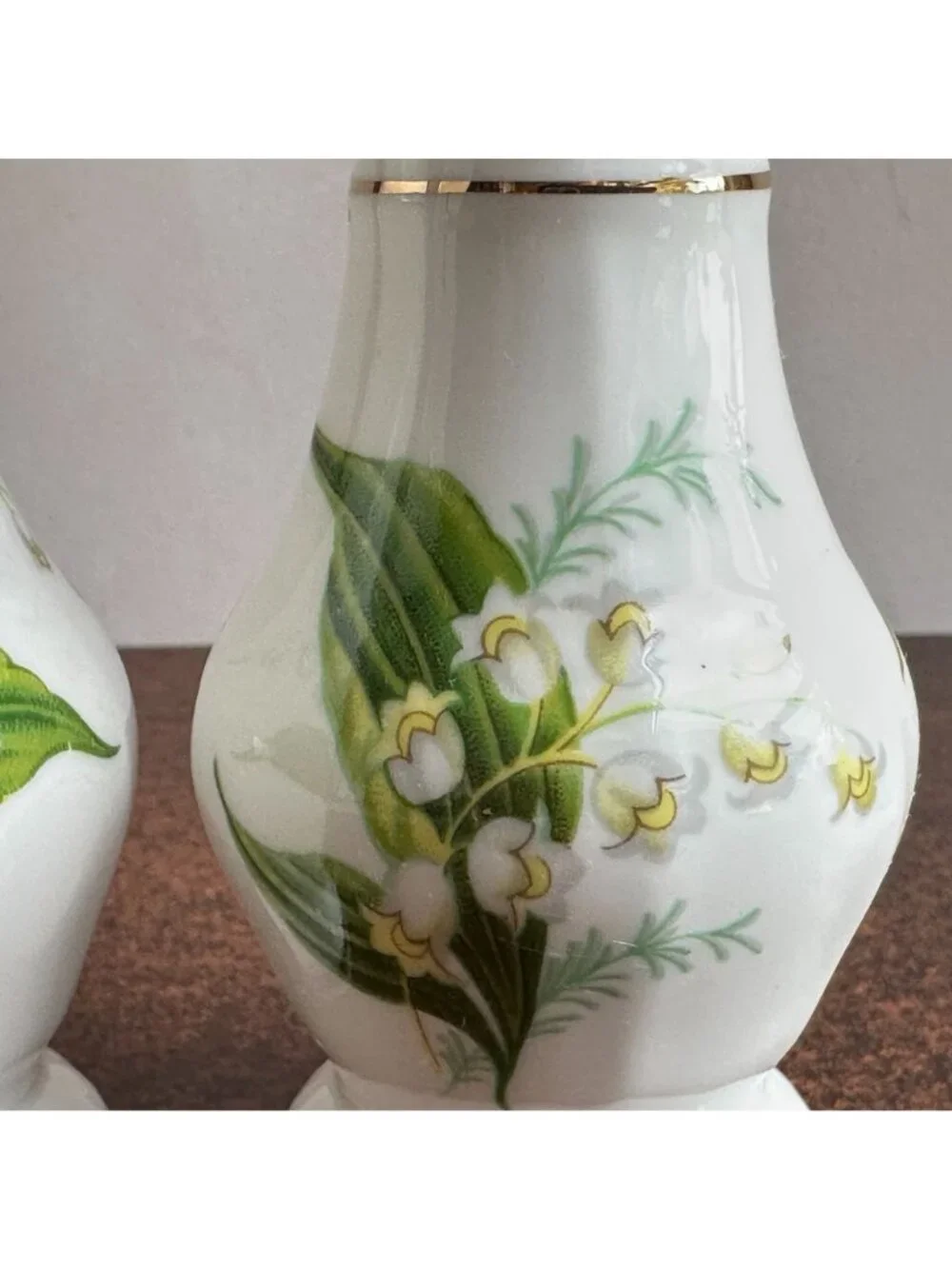 Hammersley Lily of the Valley Salt and Pepper Shakers Bone China England Vintage